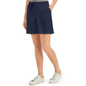 NWTS Karen Scott Pull-On Knit Shorts Blue Small (A1)